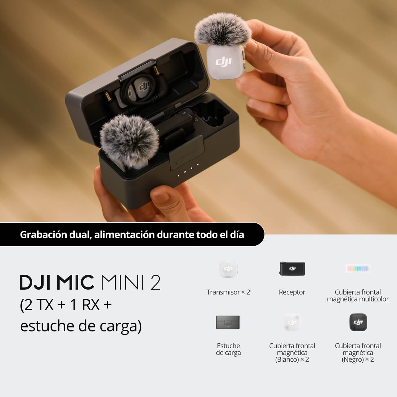 DJI Mic Mini 2 (2TX + 1RX + estuche de carga) - DJI